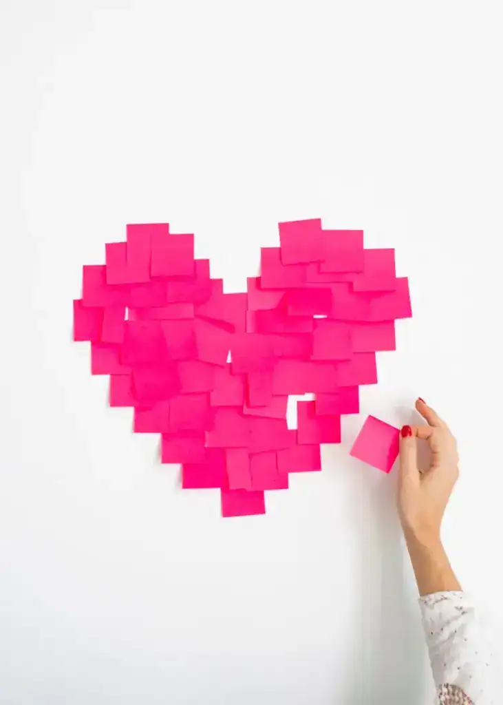 Pink heart on a white background illustrating a personal reflection on things I used to love.